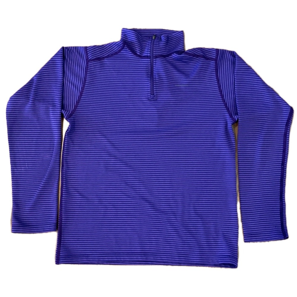 Patagonia 1/4 Zip Pullover YOUTH Kids XL Capilene 3 Midweight PURPLE STRIPED